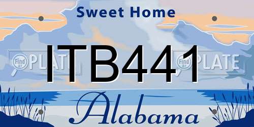 ITB441 Alabama License Plate