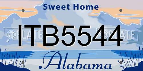 ITB5544 Alabama License Plate