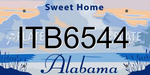 ITB6544 Alabama License Plate