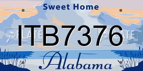 ITB7376 Alabama License Plate