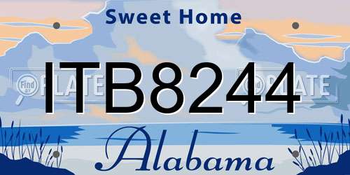 ITB8244 Alabama License Plate