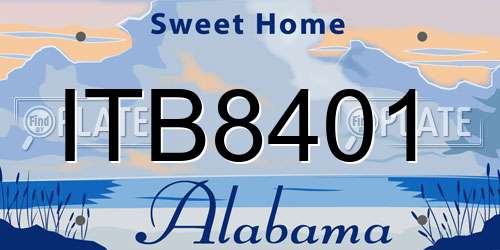 ITB8401 Alabama License Plate