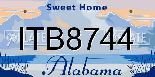 ITB8744 Alabama License Plate
