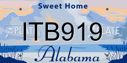 ITB919 Alabama License Plate