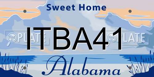 ITBA41 Alabama License Plate