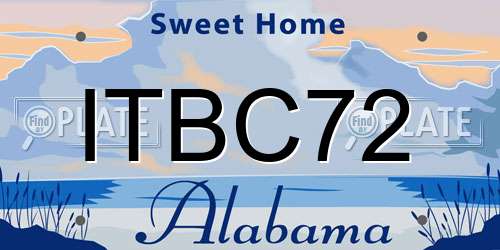 ITBC72 Alabama License Plate