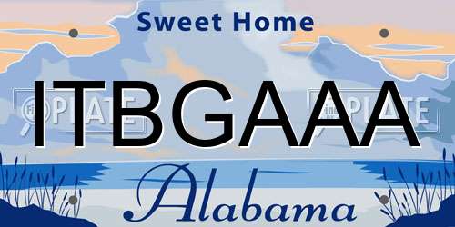 ITBGAAA Alabama License Plate