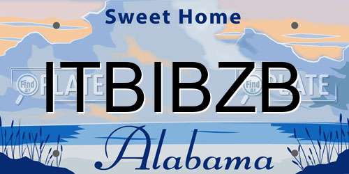 ITBIBZB Alabama License Plate