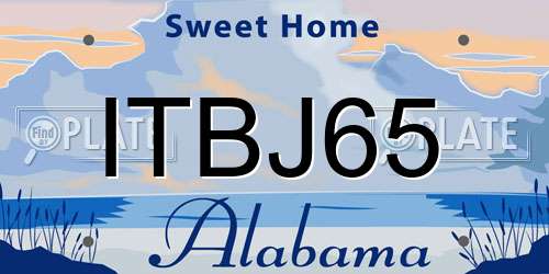 ITBJ65 Alabama License Plate