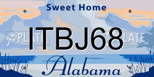 ITBJ68 Alabama License Plate
