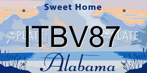 ITBV87 Alabama License Plate