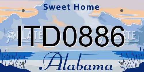 ITD0886 Alabama License Plate