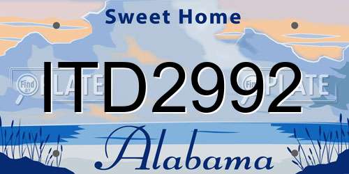 ITD2992 Alabama License Plate