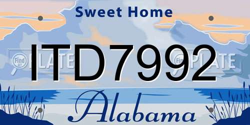 ITD7992 Alabama License Plate