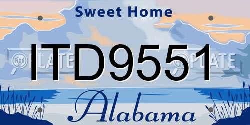ITD9551 Alabama License Plate