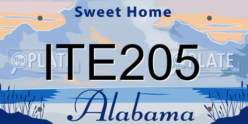 ITE205 Alabama License Plate