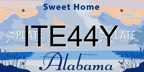 ITE44Y Alabama License Plate