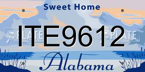ITE9612 Alabama License Plate