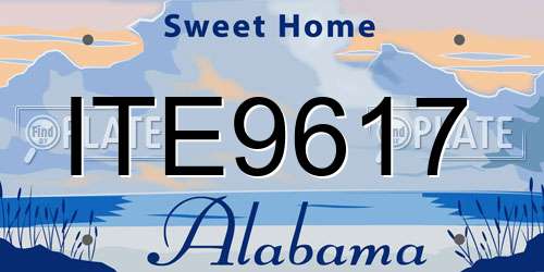 ITE9617 Alabama License Plate