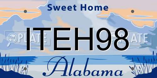 ITEH98 Alabama License Plate
