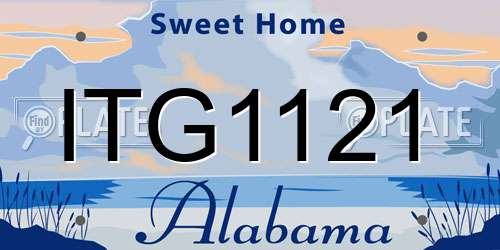 ITG1121 Alabama License Plate