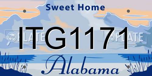 ITG1171 Alabama License Plate