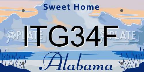 ITG34F Alabama License Plate