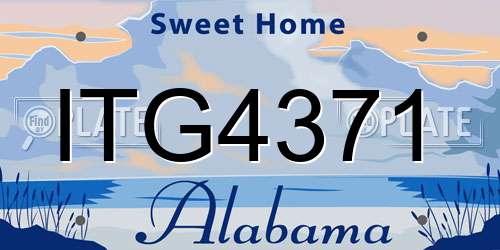 ITG4371 Alabama License Plate