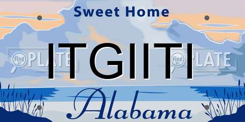 ITGIITI Alabama License Plate