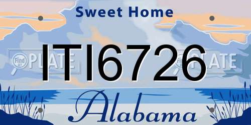 ITI6726 Alabama License Plate