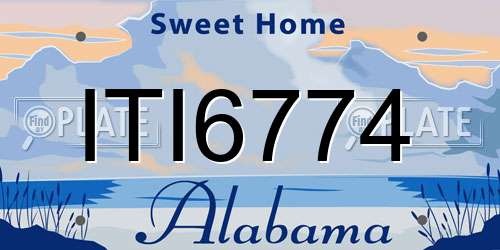 ITI6774 Alabama License Plate