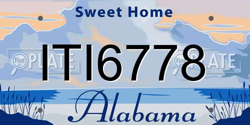 ITI6778 Alabama License Plate