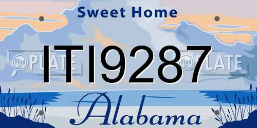 ITI9287 Alabama License Plate