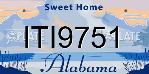 ITI9751 Alabama License Plate