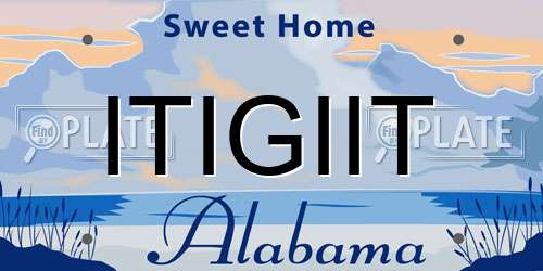 ITIGIIT Alabama License Plate