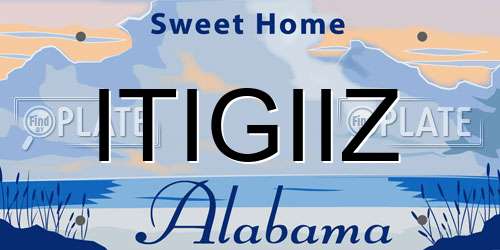 ITIGIIZ Alabama License Plate