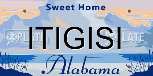 ITIGISI Alabama License Plate