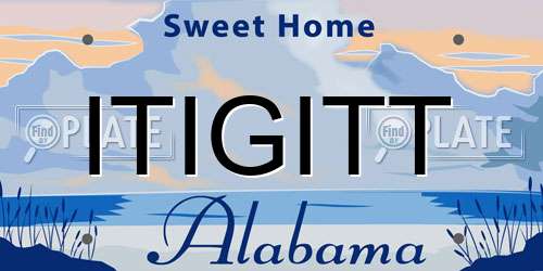 ITIGITT Alabama License Plate
