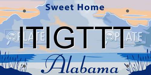 ITIGTTT Alabama License Plate