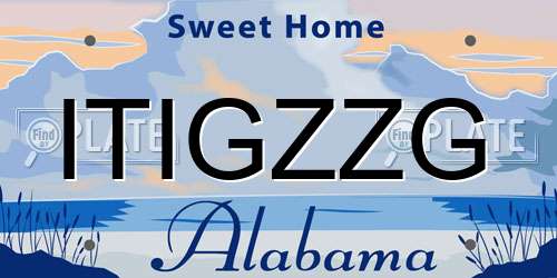 ITIGZZG Alabama License Plate