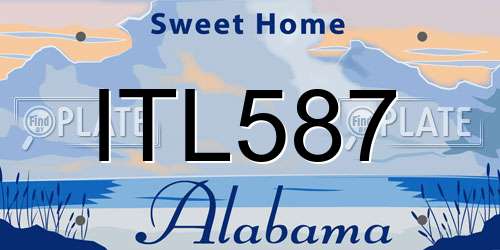 ITL587 Alabama License Plate