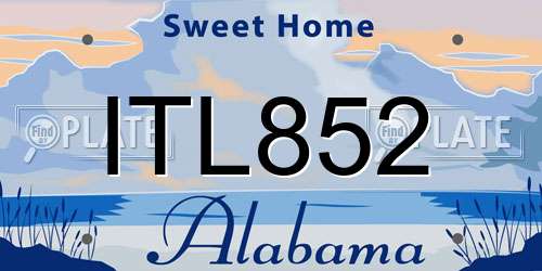 ITL852 Alabama License Plate