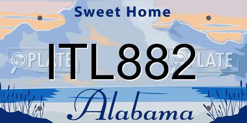 ITL882 Alabama License Plate