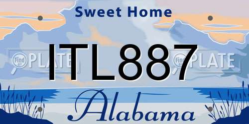 ITL887 Alabama License Plate
