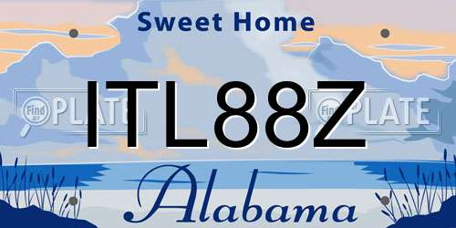 ITL88Z Alabama License Plate