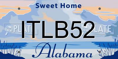 ITLB52 Alabama License Plate