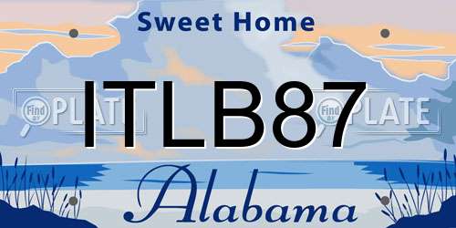 ITLB87 Alabama License Plate