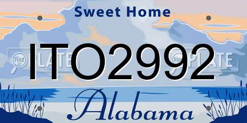ITO2992 Alabama License Plate