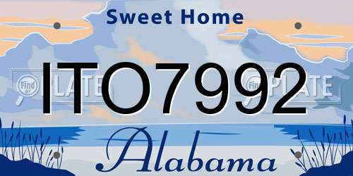 ITO7992 Alabama License Plate