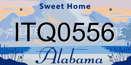 ITQ0556 Alabama License Plate